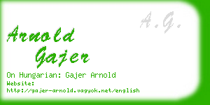 arnold gajer business card